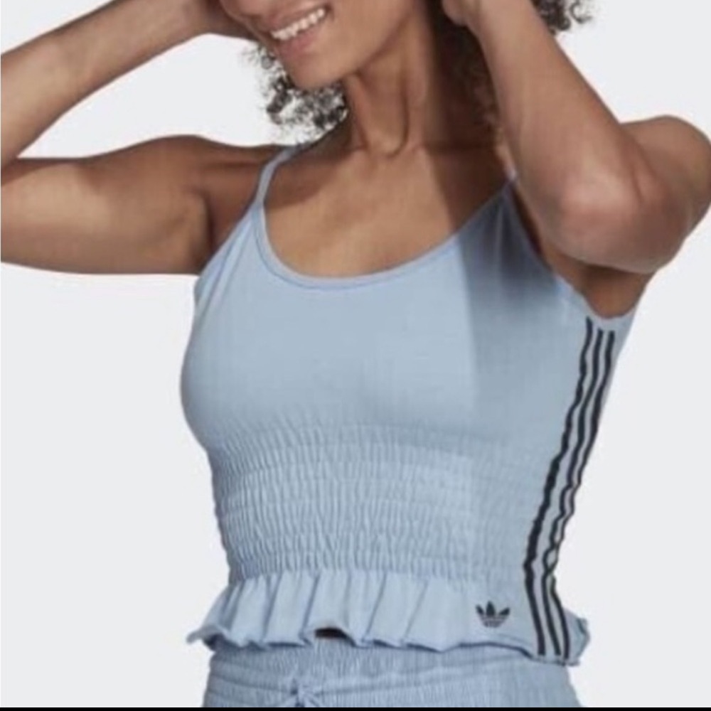 Adidas Top NWT Size Lg. Smocked 100% Cotton